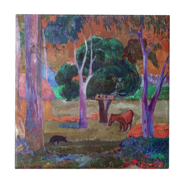 Paul Gauguin - Paisagem com um Porco e um Cavalo (Frente)