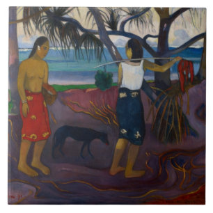 Paul Gauguin   sob o Pandanus, 1891 (óleo no Ca