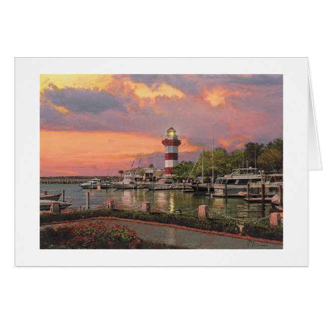 Paul McGehee "Hilton Head - Harbor Town" Cartão (Frente horizontal)