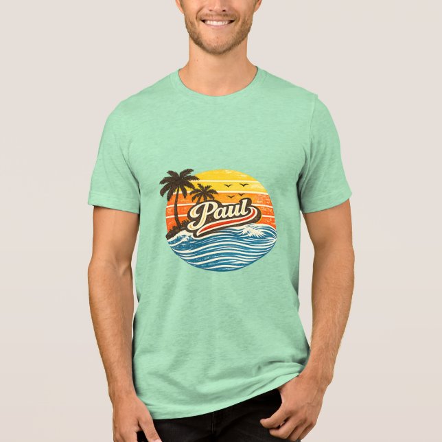 Paul Retro Sunset Name Design (Frente)