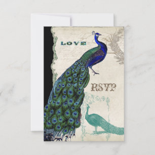 Pavão 5 do vintage - convite formal do casamento