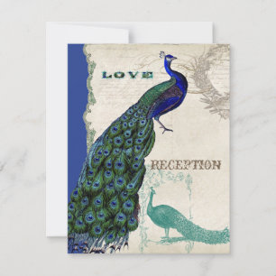 Pavão Antigo 5 - Convite de Casamento Formal