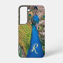 Pavão Azul do Monograma Personalizado