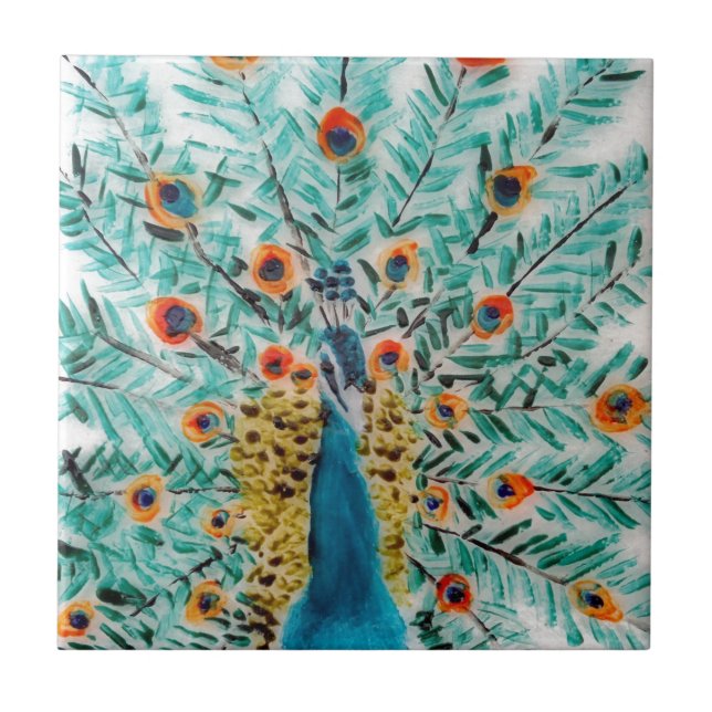 Pavão bonito do verde esmeralda e da turquesa (Frente)