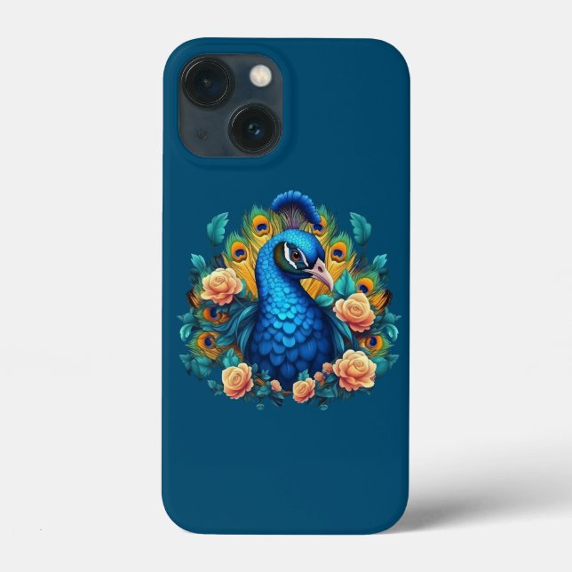 Pavão Com Rosas Pêssego (Verso)