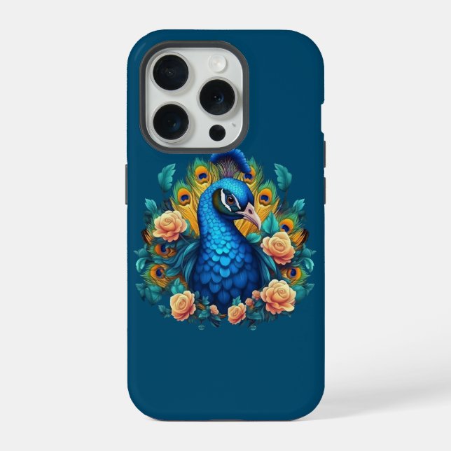 Pavão Com Rosas Pêssego (Verso)