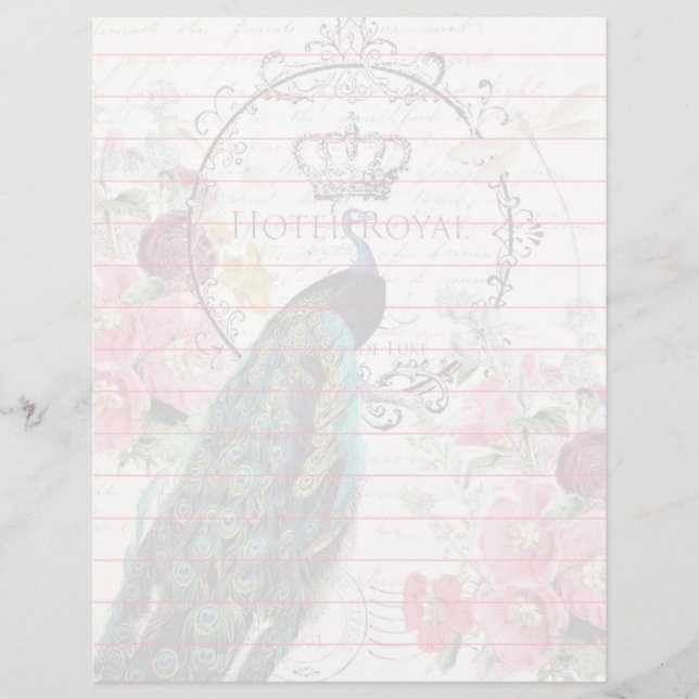 Pavão e flores da primavera (Frente)