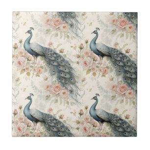 Pavão Elegante Floral Vintage (17)