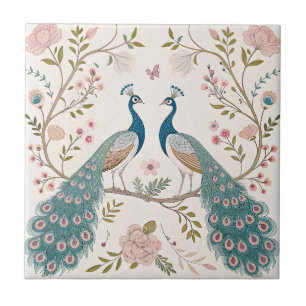 Pavão Elegante Floral Vintage (18)