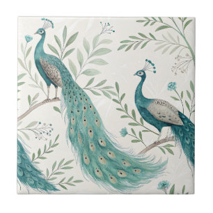 Pavão Elegante Floral Vintage (7)