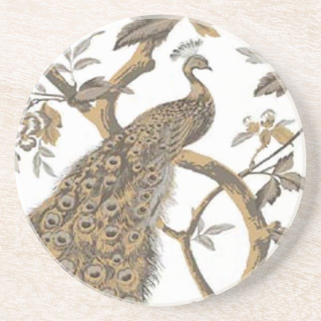 Pavão Elegante Na Porta copos Branca (Frente)