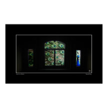 Pavão em um Poster de janela