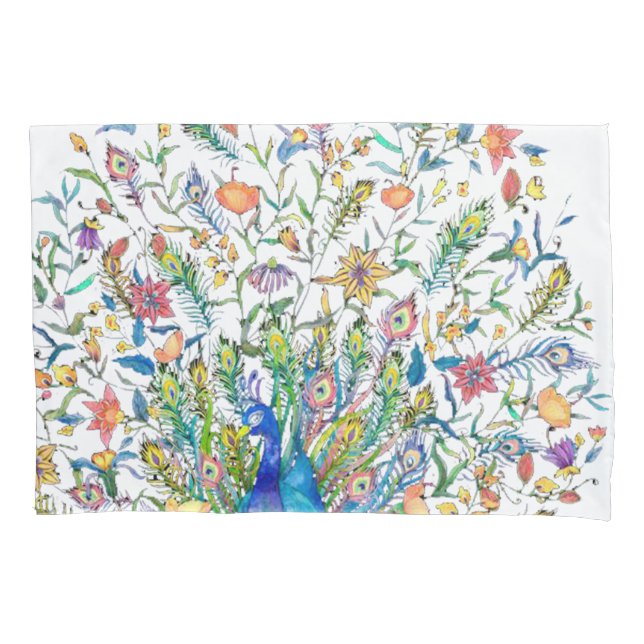 Pavão floral aquarela (Frente)