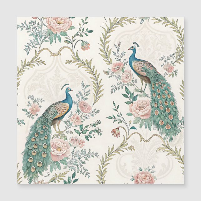 Pavão Floral Vintage Elegante (3) (Frente)