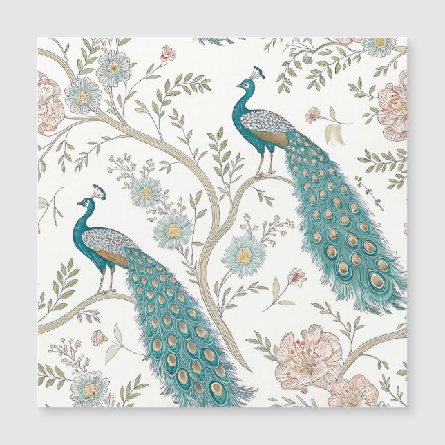 Pavão Floral Vintage Elegante (4) (Frente)