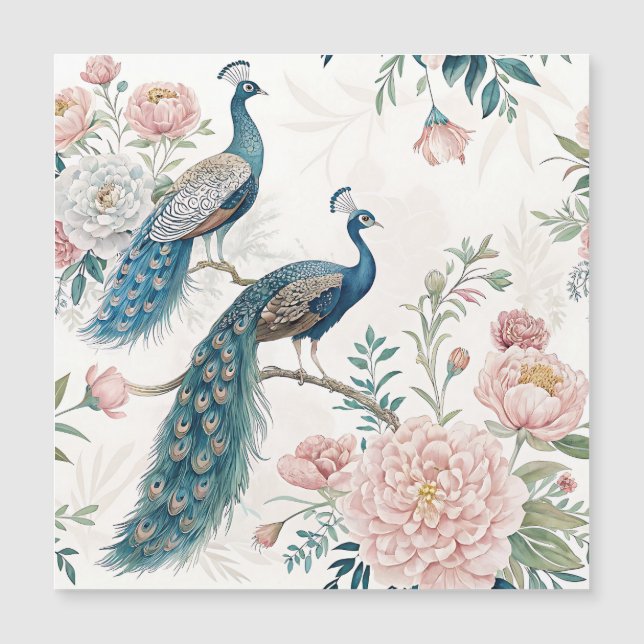 Pavão Floral Vintage Elegante (6) (Frente)
