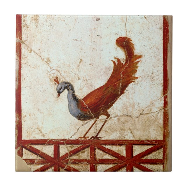 Pavão na antiga pintura antiga romana de Fresco (Frente)