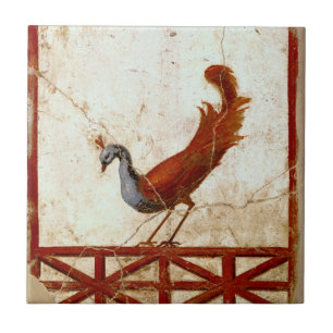 Pavão na pintura antiga romana antiga do fresco