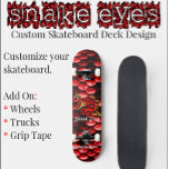Pavimento de skate personalizado do Cobra Rattle<br><div class="desc">Pano de skate profissional de Cobra vermelho com Cobra de Rattle para fora do skate. Personalize o tamanho do seu skate quando você solicitar. Perfeito para: skate,  Reational Play,  Ramp Riding,  Cotidiano viagem e equitação. Não Incluído: Rodas,  Caminhões,  Risers,  Fita De Suporte,  Hardware</div>