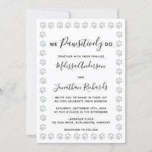 Paw Imprime Convite De Casamento