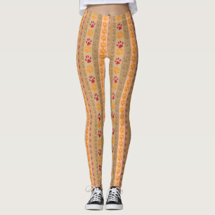 Paw imprime leggings femininas