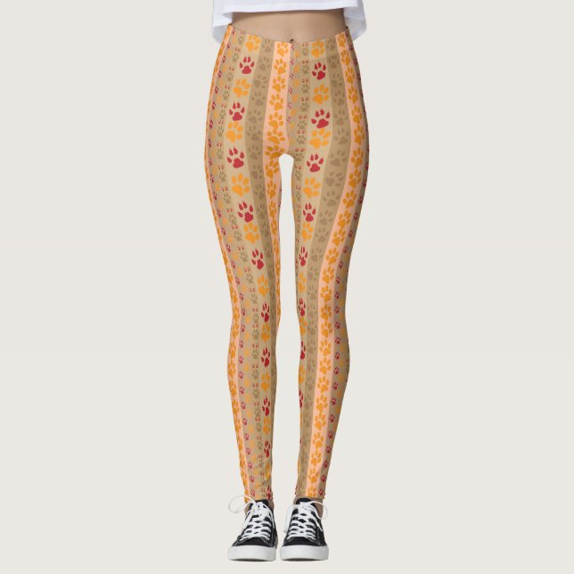 Paw imprime leggings femininas (Frente)