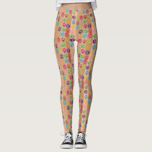 Paw imprime leggings femininas