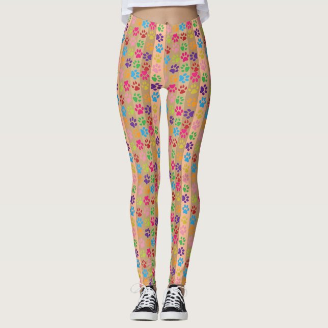 Paw imprime leggings femininas (Frente)