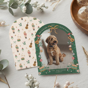 Paw La Woof Nutcracker Pet Photo Cartão de Natal