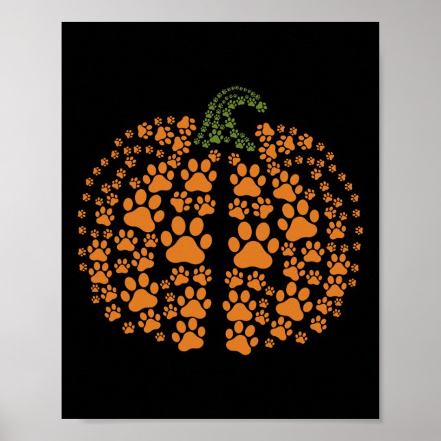 Paw Pumpkin Impressão Pumpkin Dog Women Halloween (Frente)