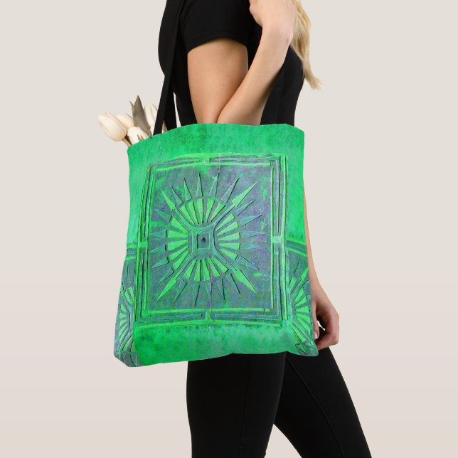 PAWNEE MORNING STAR, Blue Green Tote Bag (Close Up)