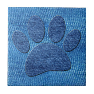Pawprint azul preto no cão