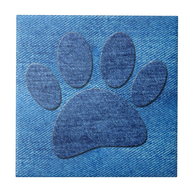 Pawprint azul preto no cão (Frente)