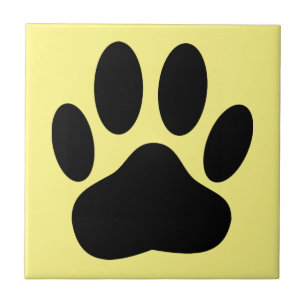 Pawprint do Cachorro Fundo Amarelo