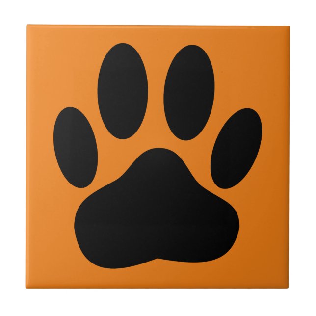 Pawprint do Cachorro Fundo Laranja (Frente)