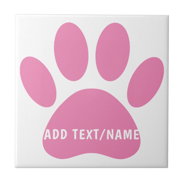 Pawprint do Cachorro Rosa Personalizado (Frente)
