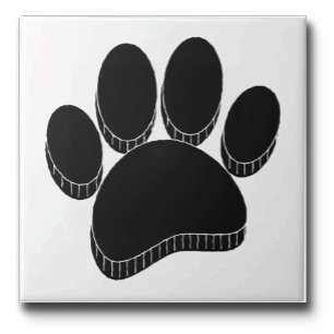 Pawprint Preto Desenho Personalizado na Mão