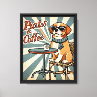 "Paws & Coffee Retro Canvas Print - Legal Café de