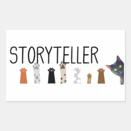 Paws de contar histórias no trabalho - adesivo do