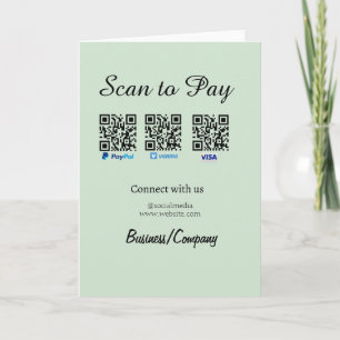 paypal venmo cartão visa scan para pagar QR mídia