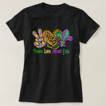 🎭 Paz Ama Camiseta Mardi Gras - Festivo e Diverti