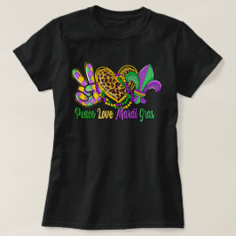 🎭 Paz Ama Camiseta Mardi Gras - Festivo e Diverti