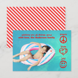 Paz, Amor, Alegria - Cartão de Natal 3x5