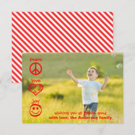 Paz, Amor, Alegria - Cartão de Natal 3x5