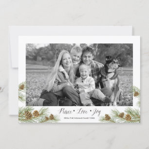 Paz Amor Alegria - Cartões de foto de Natal