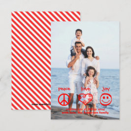 Paz, Amor, Alegria Vertical - Cartão de Natal 3x5