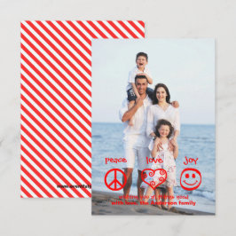 Paz, Amor, Alegria Vertical - Cartão de Natal 3x5