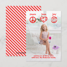 Paz, Amor, Alegria Vertical - Cartão de Natal 3x5