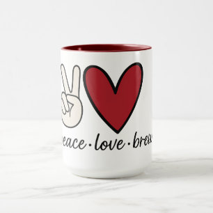 Paz • Amor • Café Caneca Combo de Café Retro