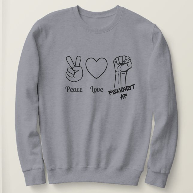 Paz, Amor, Camiseta AF Feminista (Frente do Design)